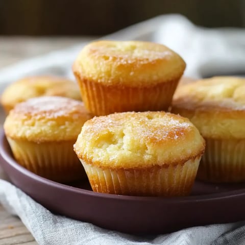 A plate of muffins dusted with powdered sugar.