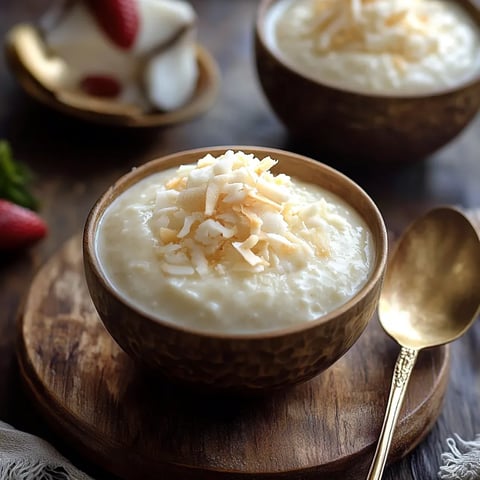Two small bowls of creamy coconut dessert.