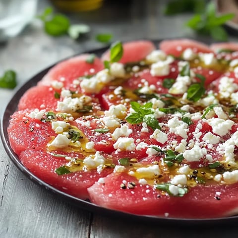 A serving plate features feta cheese with herbs.
