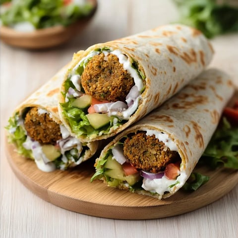 A wrap with meat and vegetables.