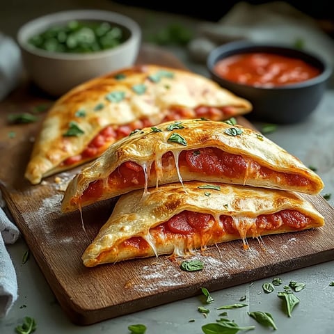 Two pieces of pizza on a wooden board.