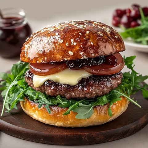 A burger with lettuce and tomato on a bun.