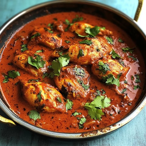 A bowl of chicken with a spoon in it.