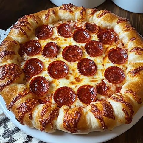 A pepperoni pizza on a white plate.