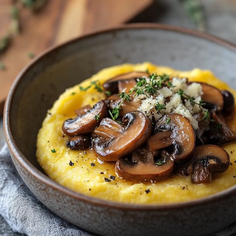A bowl of mushrooms with cheese on top.
