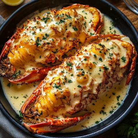 A bowl of lobster with cheese and corn.