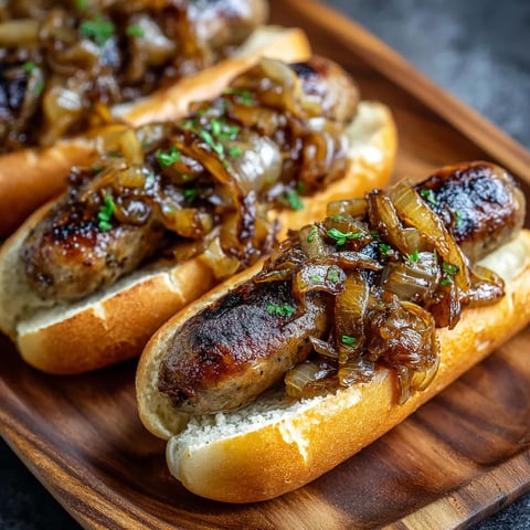 Two hot dogs with onions and sauce.
