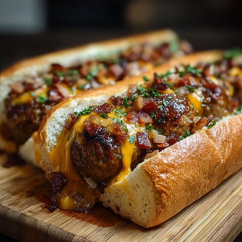 A bourbon BBQ bacon cheeseburger meatball.