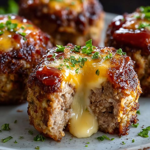 A plate of cheesy stuffed meatloaf bites.