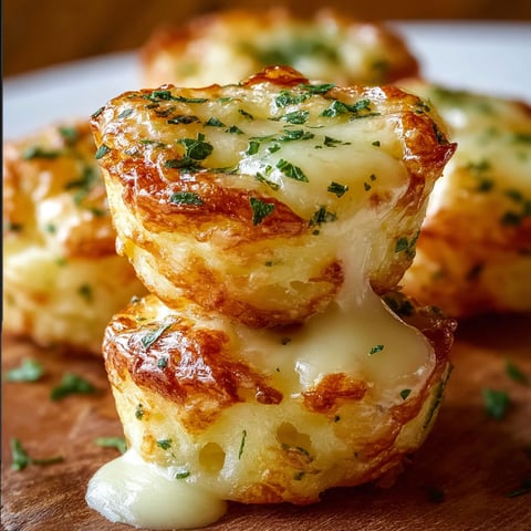 Cheesy mashed potato puffs on a wooden table.