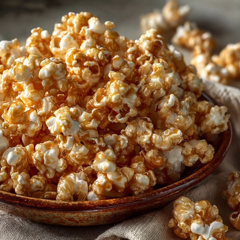 A bowl of marshmallow caramel corn.