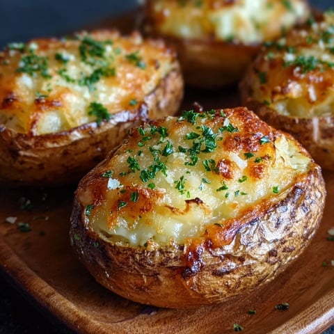 A plate of garlic stuffed potatoes.