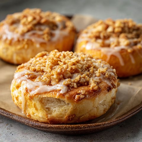Three apple cheesecake buns on a plate.