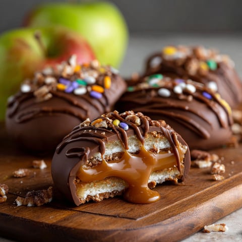 Chocolate covered caramel apple slices.