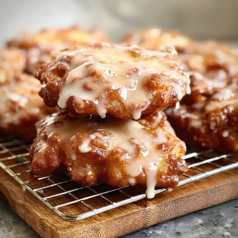 A stack of baked apple fritters.