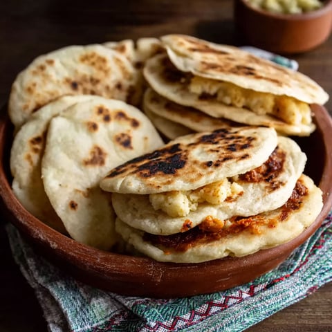 A bowl of gorditas with cheese and meat.