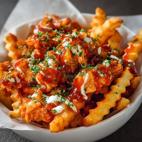 A bowl of chicken fries with sauce.