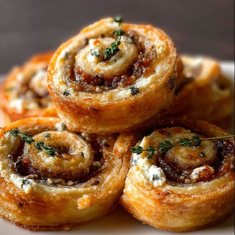 Three pinwheels of goat cheese and figs.