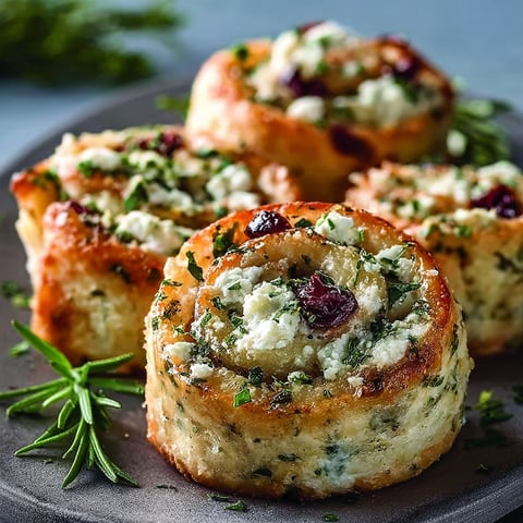 Cranberry Cream Cheese Pinwheels with Feta & Herbs.