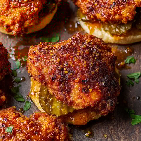 A plate of hot honey chicken.