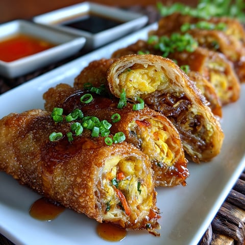 A plate of Voodoo Egg Rolls.