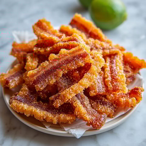 A plate of bacon cracklings.