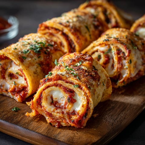 A plate of pizza roll ups.