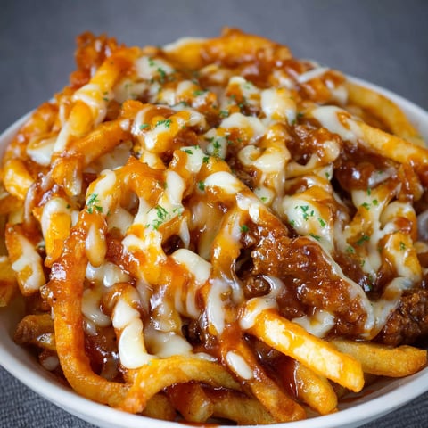 A bowl of chili cheese fries.