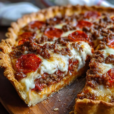 A slice of savory hamburger sausage and pepperoni pie.