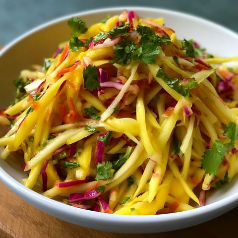 A bowl of mango slaw.