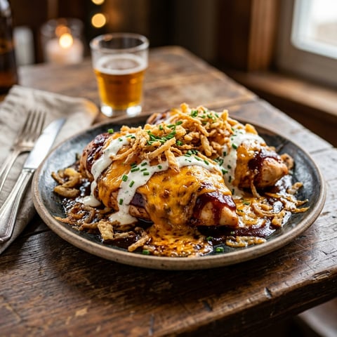 A plate of Mississippi Mud Chicken.